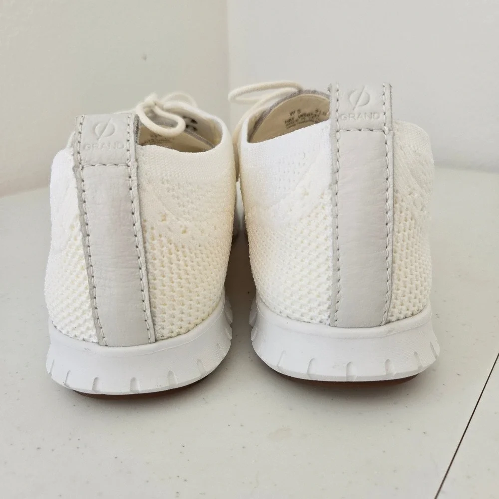 Cole Haan Zerogrand Stitchlite White Knit Wingtip Oxford Sneakers W06731 W 9.5B